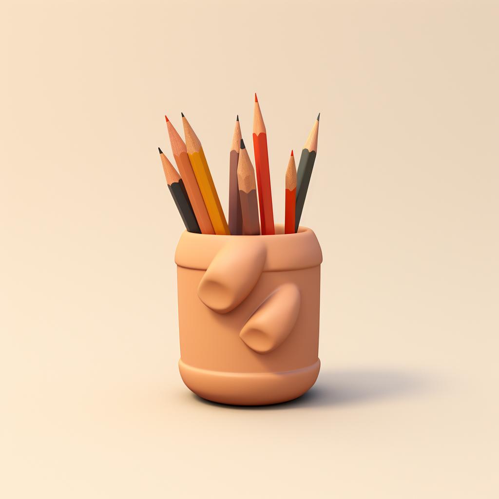 Clay pencil holder left to dry